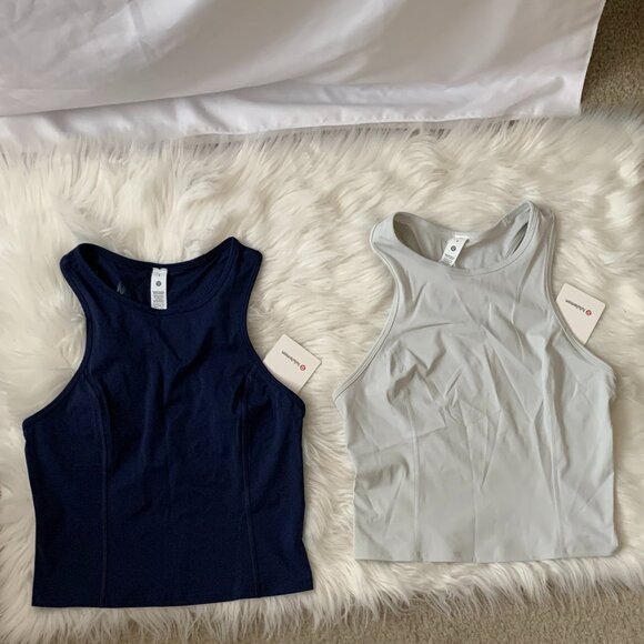 LULULEMON Nulux Racerback Cropped Run Tank SET (2 PIECES) Sz 8 - Picture 1 of 7